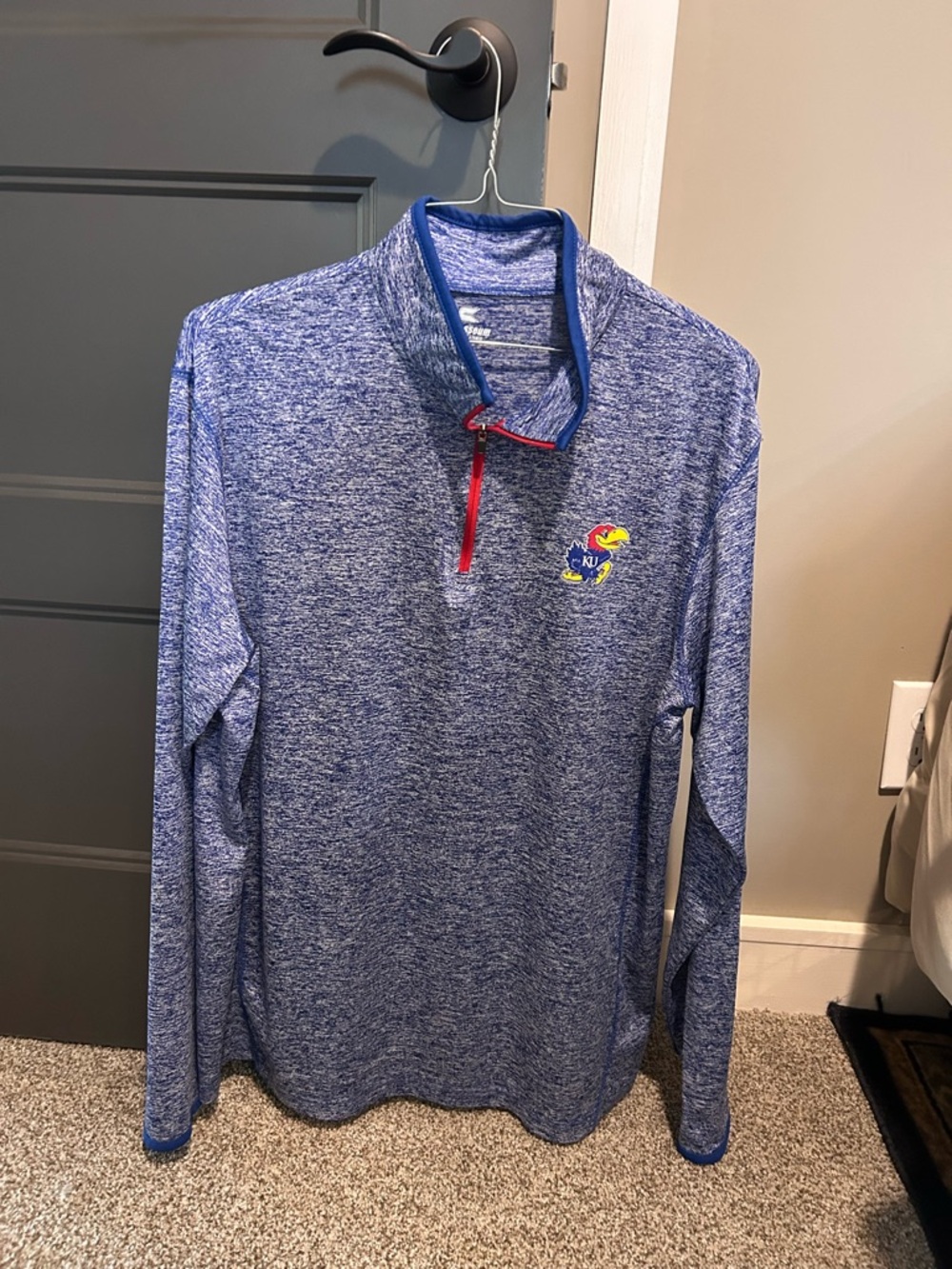 Kansas Jayhawks Heathered Royal Blue Pullover KU